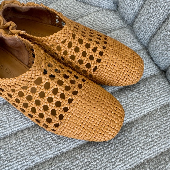 Tan Ulla Johnson Lilia Woven Leather Flats - 36 - Picture 7 of 8